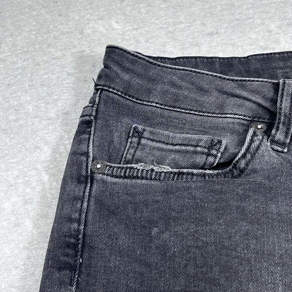 We The Free Womens Size 27 Black Distressed Denim Skinny Ankle Jeans Free People - Picture 3 of 12